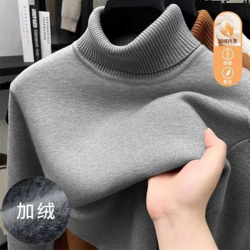 One-piece Velvet Casual Turtleneck Sweater for Men Plus Velvet Thickened Bottoming Warm Sweater Top for Men Z250725