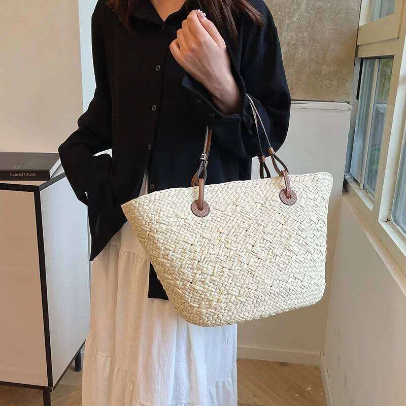 Luxurious designer Wicker Woven Basket Bags Rattan Women Handbags Handmade Summer Beach Straw Tote Designer Shoulder Bag Khaki