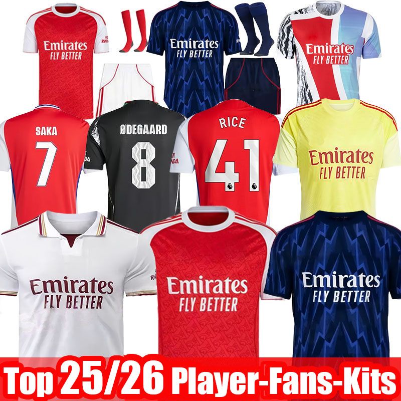 arsenalfootball kits 25 26 SAKA KELLY Soccer Jerseys Zubimendi MARTINELLI Football Shirt Men Kids Kit ODEGAARD Nwaneri SALIBA RICE HAVERTZ MADUEKE RAYA RUSS0 ArSeN