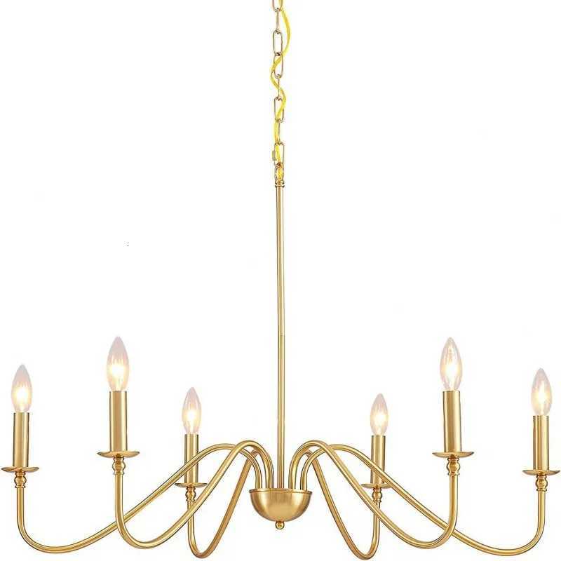Retro Loft Living Room Chandelier Lighting E14 Vintage American Style Black/Gold Ceiling Chandelier Household Dining Room Light XJ250725