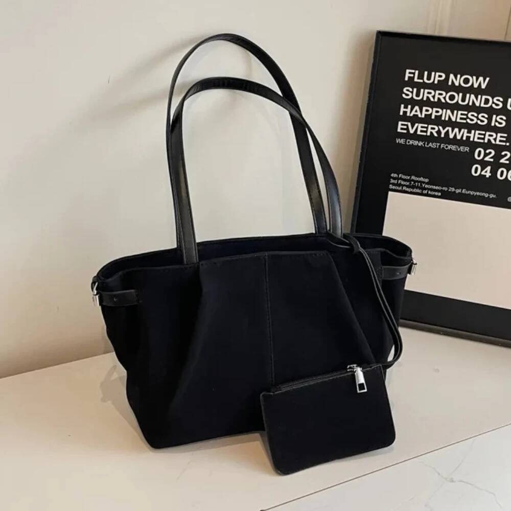 Advanced Retro Tote 2025 High Quality Faux Suede Shoulder With Zipper Commuting Top-Handle Bag Purses And Handbags