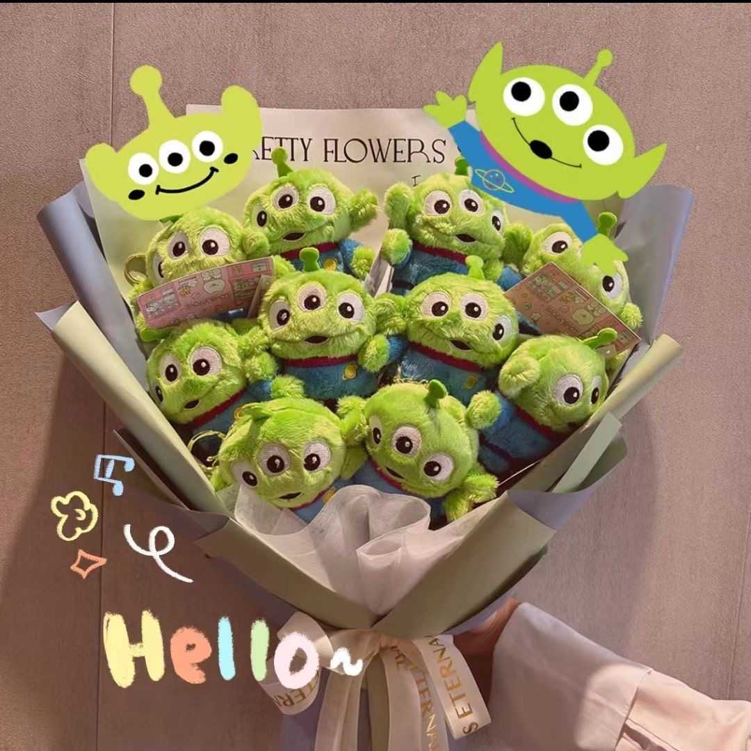 Disney Lilo Stitch Bouquet Major Holiday Gift PVC Rose Sunflower Anime Stuffed Doll Birthday Girl ValentineS Christmas Day Girl Gift Y250604