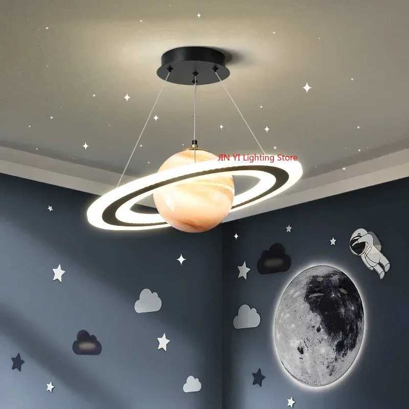 Acrylic Planet Pendant Lamp for Living Bedroom Kitchen Children Room Space Star Indoor Hanging E27 Changeable Light XJ250725