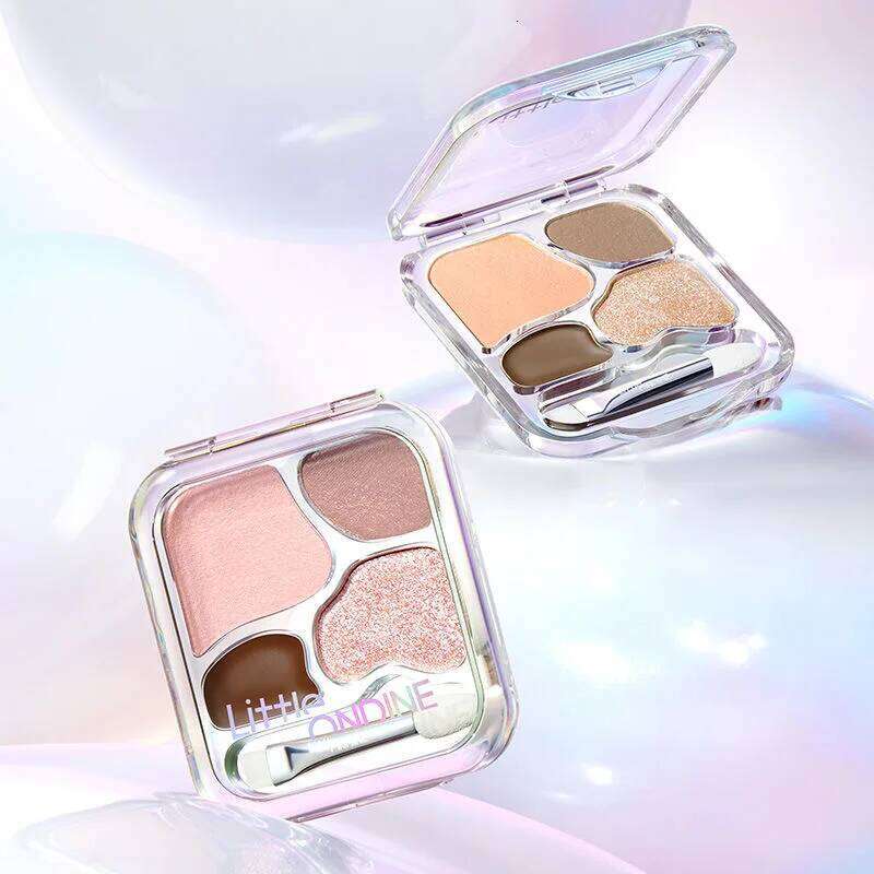Little Ondine Four Colour Eye Shadow Undercover Powder Palette Highlighting Natural Nudes Korean Makeup Glitter Eyeshadow