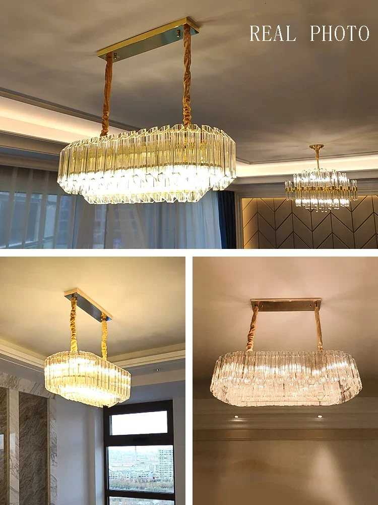 Modern Luxury Glass Crystal Chandelier Lighting Brown Designer Decoration Big Classic Hanging Lamps Living Room Home-appliance XJ250725