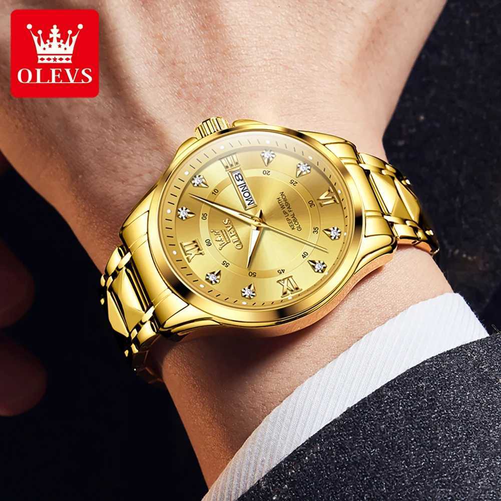 0levs High Quality Luxury Watches for Men Stainless Steel Dual Cndar Luminous Waterproof Quartz Fashion Business Man Watch X250726