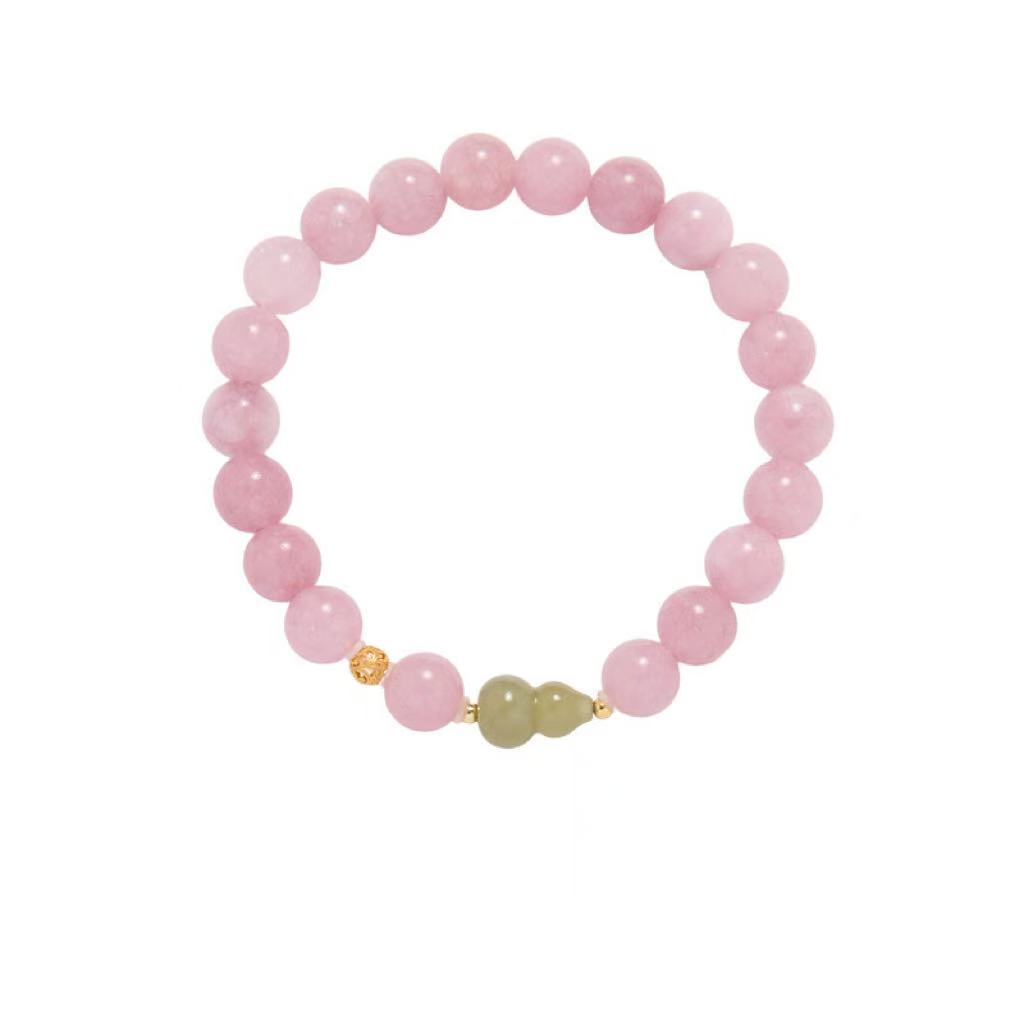 New Design New Chinese Style Stackable Bracelet Versatile Natural Chalcedony Beaded Wristwear for Women