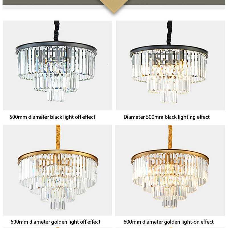 2024 LED Luxury Crystal Hanging Chandeliers Restaurant Pendant Lighting Lustre Living Dining Table Room Kitchen Home Decor LampsXJ250725