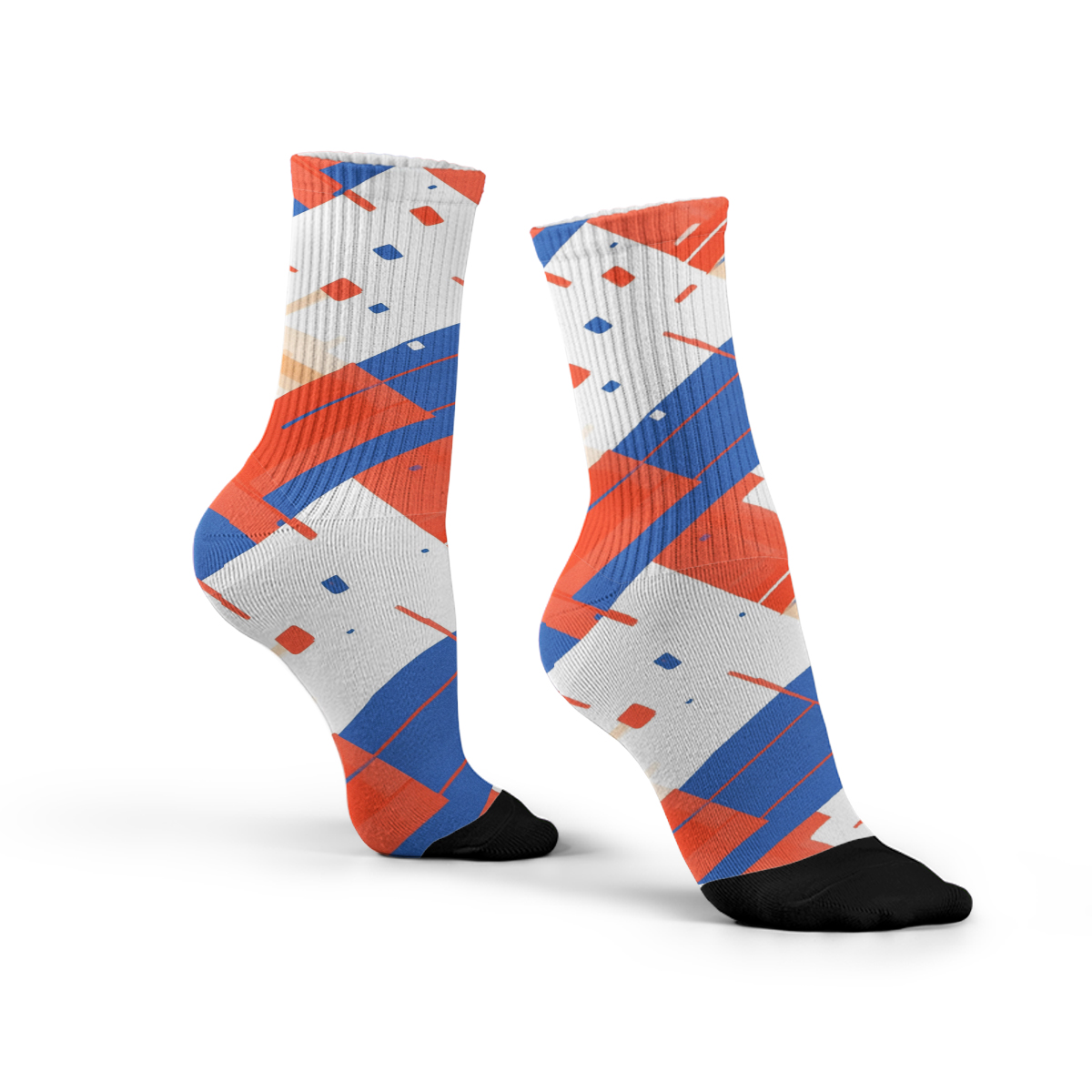 Trendy Geometric Print Breathable Unisex Tube Designer Socks C088