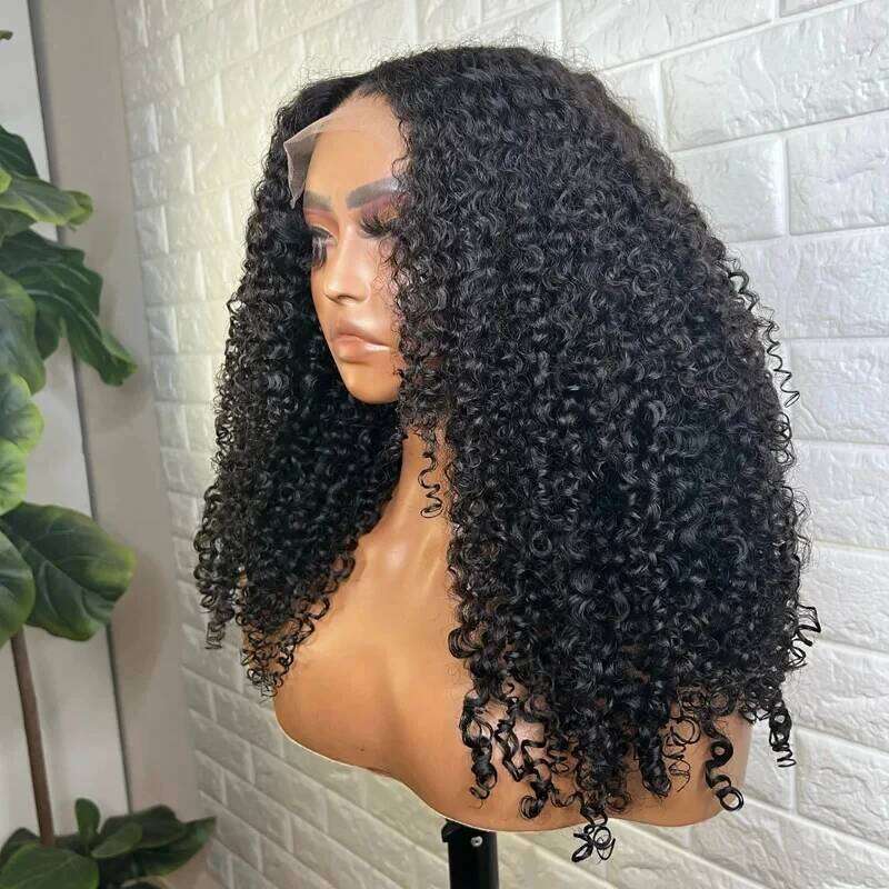 ZXBMALWIGS Synthetic Soft Glueless Kinky Curly Lace Front Wig Black Women With Baby Hair Preplucked