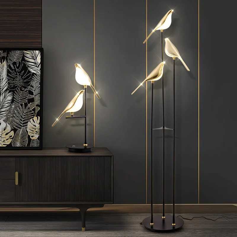 Pendant Lamps Postmodernism Art Gold Magpie Bird LED Chandelier for Loft Living Room Restaurant Home Decoration Lighting XJ250725