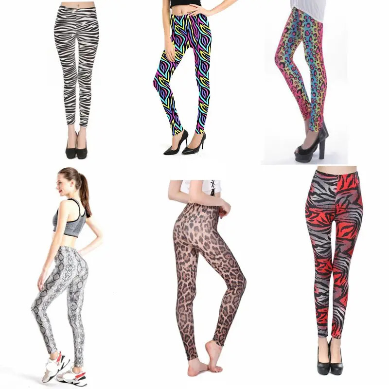 Woman Fashion Leopard Print Leggings Trending Zebra Striped Milk Silk Cropped Pant Female Breathable Sweatpant 250725