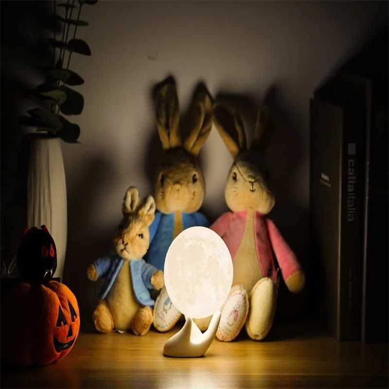 Moon Lamp Led Night Light Battery Powered with Stand Starry Lamp Bedroom Decor Night Lights Kids Gift Moon Lamp XJ250725