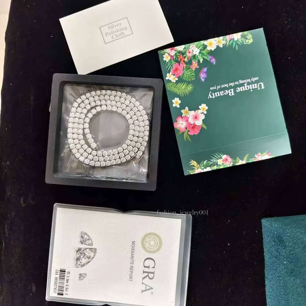 Hip Hop Style Sier GRA VVS Moissanite Dia Tennis Chain 2MM-6.5MM Necklace Cheap Price Cuban Jewelry for Men Women Through testing