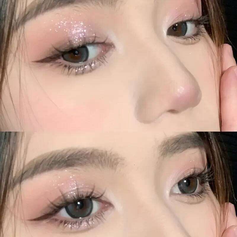 16-color Korean palette - matte, shiny and berry tones, nude pink brown, vibrant high-gloss eyeshadow with sequins