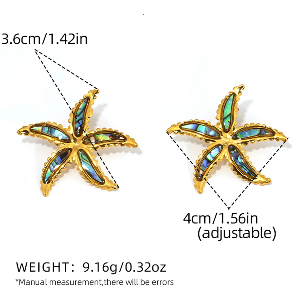 Fashion Starfish Flower Summer Drop Dangle Big Earring for Women Statement Stainless Steel Charm Waterproof Jewelry For Vacation 250715