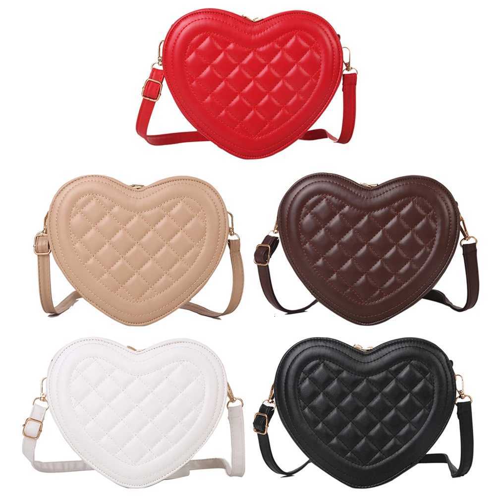 PU Leather Women Shoulder Bags Fashion Love Heart Shaped Solid Color Messenger Bags Small Handbags Ladies Casual Crossbody Bags Y2507301