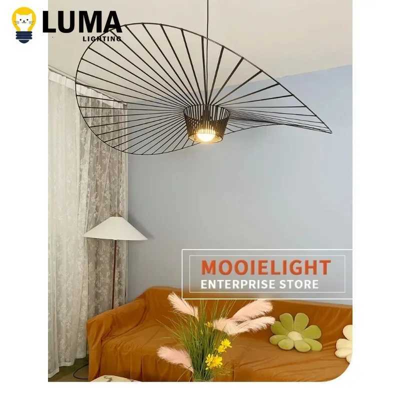 Modern Straw Hat Pendant Light Italian Designer Nordic Fabric Chandeliers Lamp for Living Room Bedroom Restaurant Home Decor XJ250725