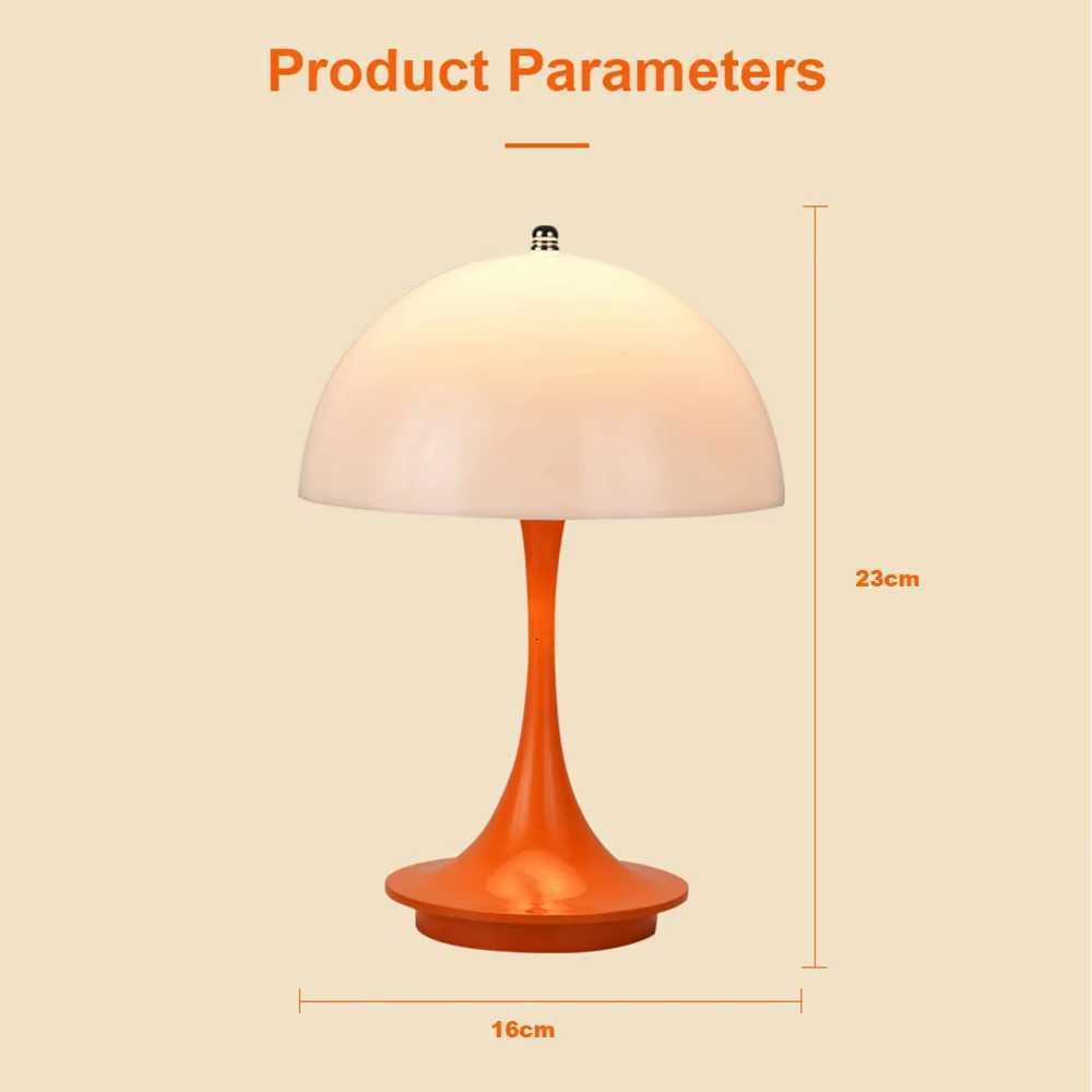 LED Mushroom Small Table Lamp Portable USB Charging Dimmable Flower Bud Lamp Bedroom Bedside Lamp XJ250725