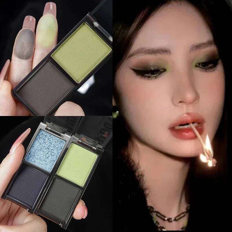2-color Black Palette Dark Red Siery Color Shimmer Matte d Eye Shadow Highlighter Makeup Pigment New
