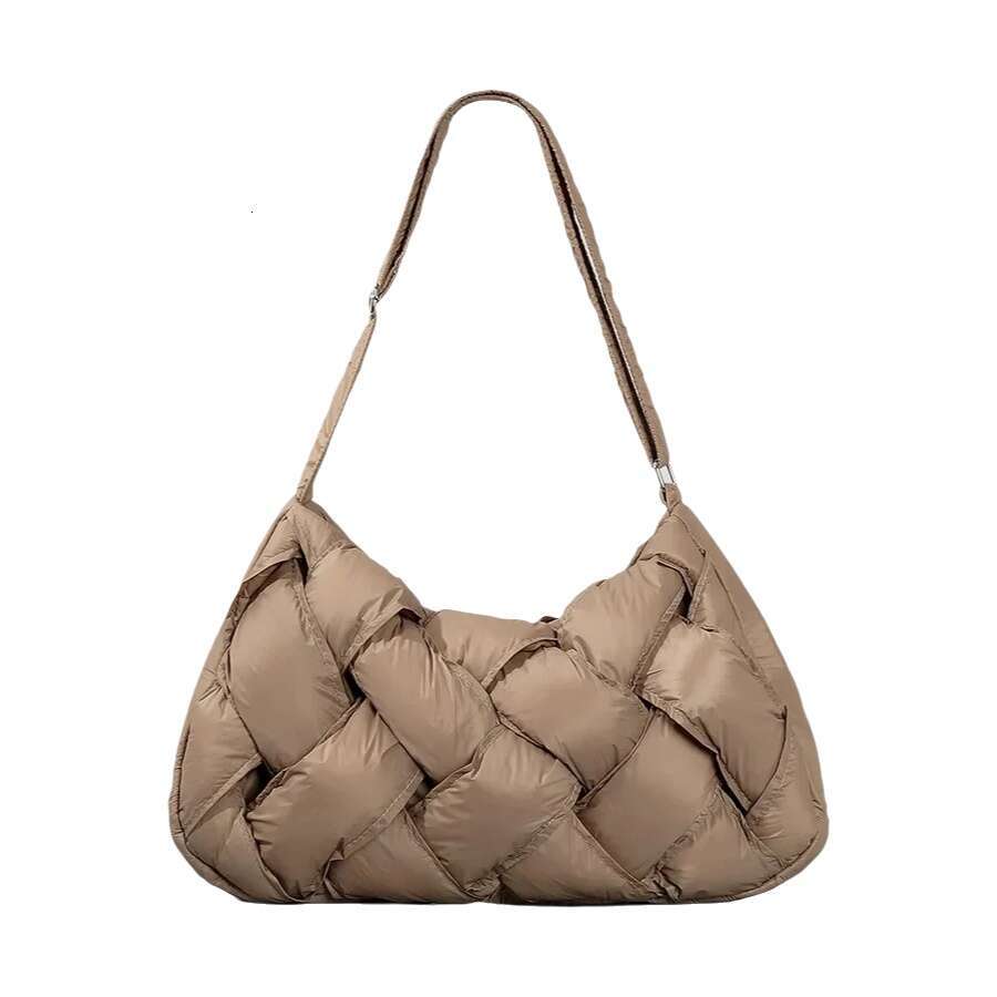 New Large Capacity Lightweight Nylon Stuffed Women Crossbody Simple Weave Space Cotton Tote Bag Motorcycle