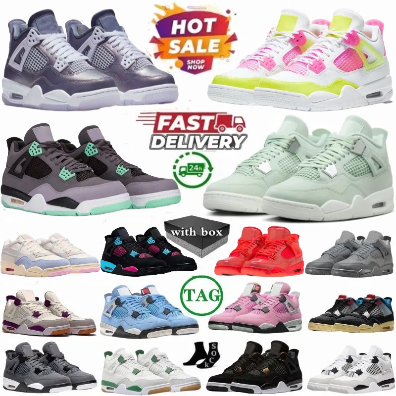 Designer 4s basketball shoes for men women Black Cat Military Sail Thunder White Oreo Cool Grey Red Sneakers Blue University outdoors sneakers36-47