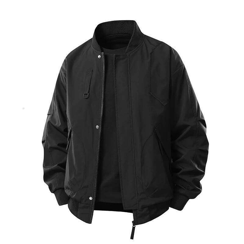 Jackets for Men Autumn Winter Baseball Fashion Casual Business Stand Collar Coat Solid Bomber Jacket Outwear Man Workwear