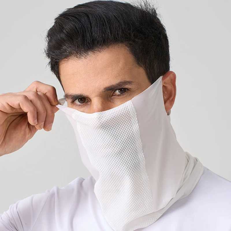 1 seamless ultra-thin sunscreen face mask for men and women summer silk neck cover breathable sun shading windproof outd Z250725