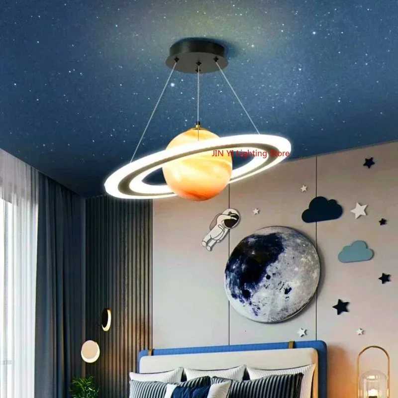 Acrylic Planet Pendant Lamp for Living Bedroom Kitchen Children Room Space Star Indoor Hanging E27 Changeable Light XJ250725