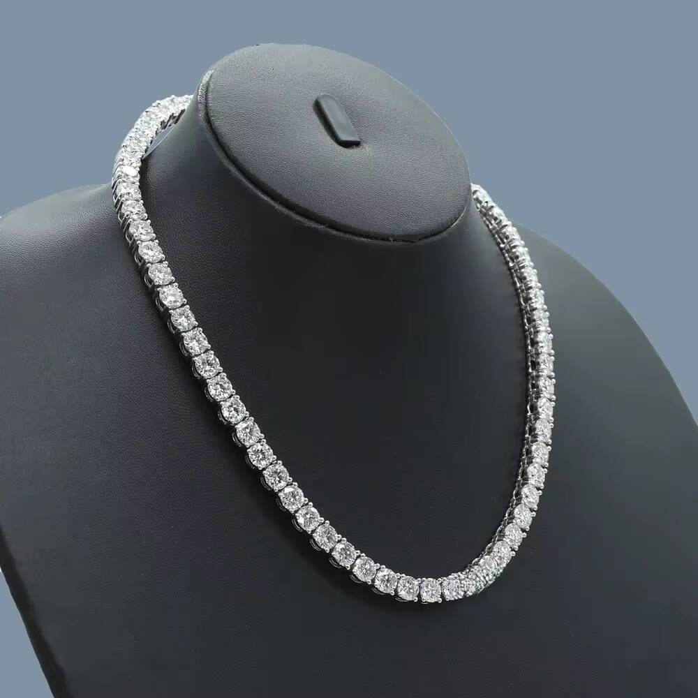 Chain With Moissanite White Gold And Round Brilliant Cut Moissanite Diamonds link Bracelets Diamond Jewelry Chain