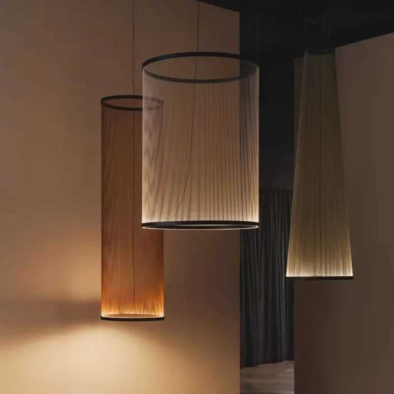 Nordic Tassel Line Art Chandelier Living Dining Room Loft Home Decor LED Net-like Hanging Lamp Duplex Villa Stair LightXJ250725