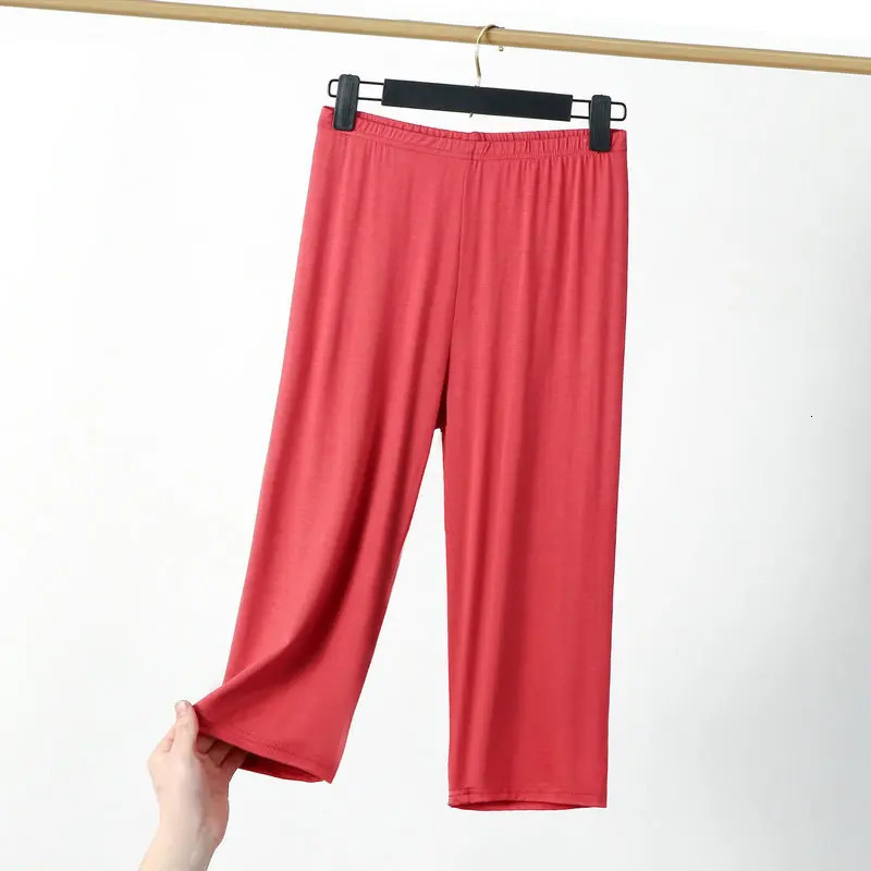 XL to 8XL summer Modal leggings calf Length High waist Large size Stretch Casual Slimming Basic short Pants sleep pants 250725