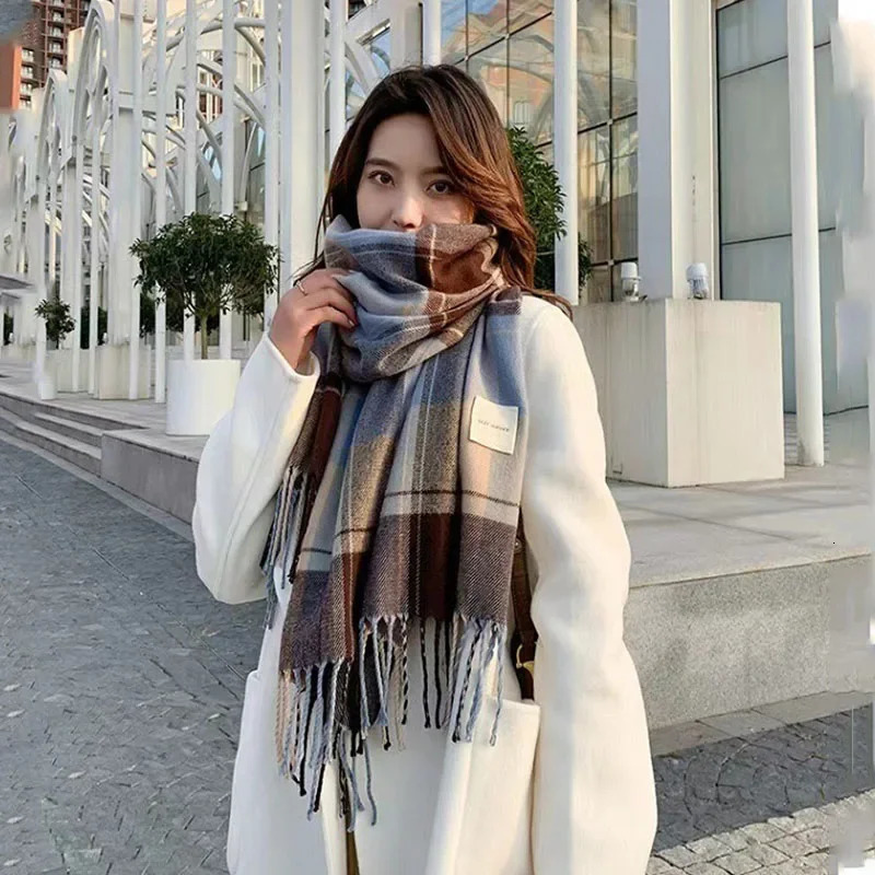 Checkered Scarf Womens Winter Scarves Cashmere Scarf Woman Ladies Scarf Warm XWJ10 250724