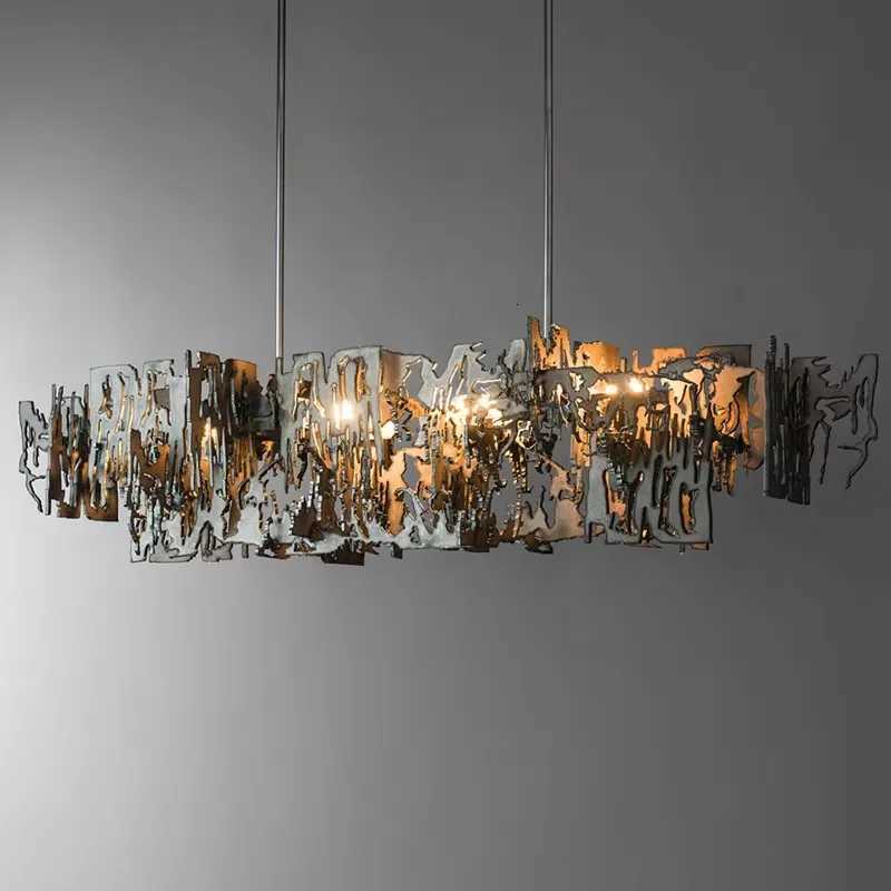 Postmodern Retro Metal Fragment Art Ceiling Chandelier Showroom Kitchen Island Hanging Lights Dining Room Home Decor LightingXJ250725