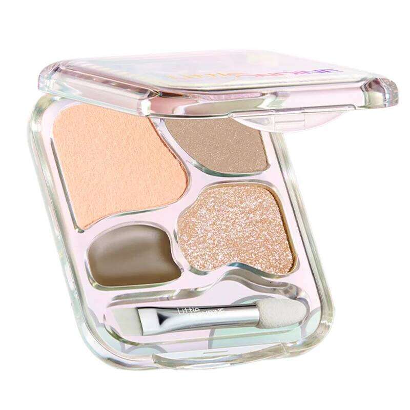 Little Ondine Four Colour Eye Shadow Undercover Powder Palette Highlighting Natural Nudes Korean Makeup Glitter Eyeshadow