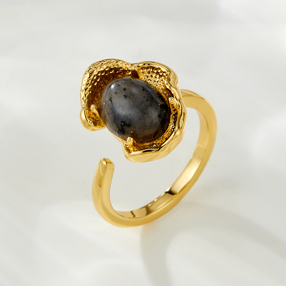 Milad Style Luxury Jewelry Tiger Eye Stone Open Ring Light Designer Jewelry Luxury Retro Oval Ring New Fashion Adjustable Index Finger Ring
