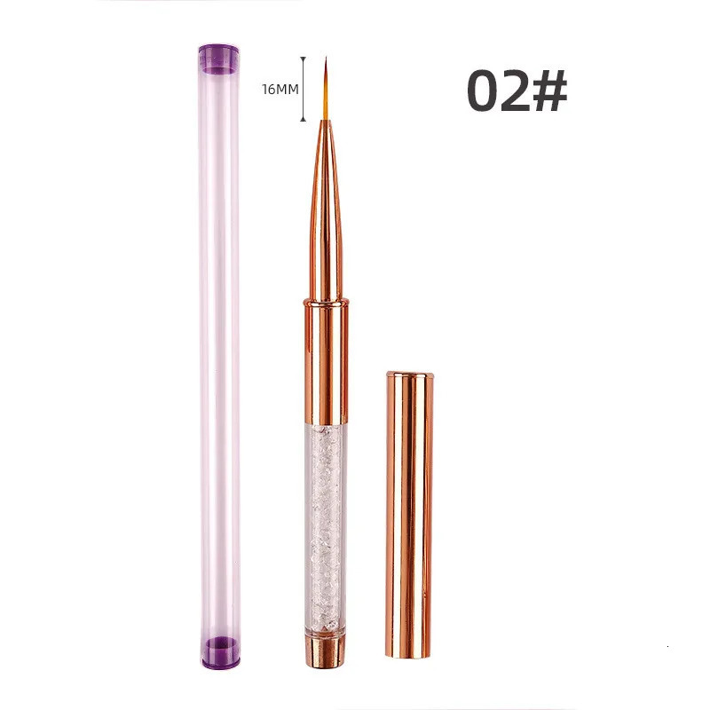 5Style Nail Art Acrylic UV Gel Extension Builder Rhinestone Painting Brush Lines Liner Pattern Drawing Pen Manicure Tool 250716
