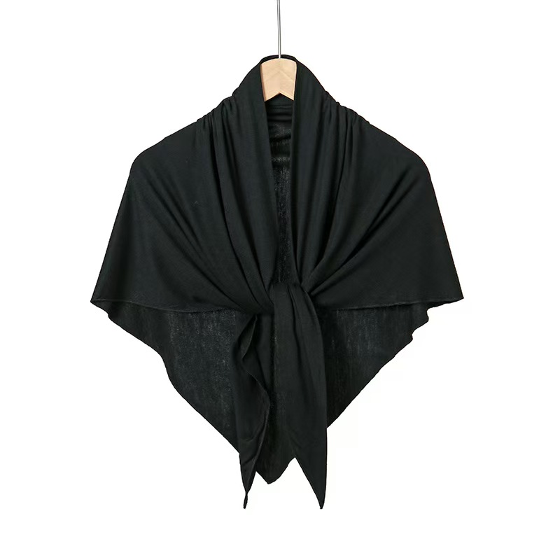 T1314 new solid color soft breathable modal triangle scarf elastic mercerized cotton women's headband cover headscarf scarf