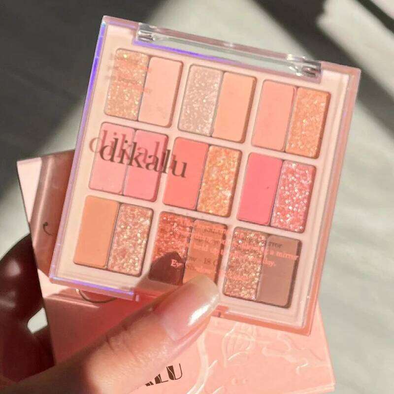 18-Color ple Glitter Eyeshadow Matte Pearl Highlighter Powder Nude Long Lasting Korean Shiny Eyes Make Up Palette