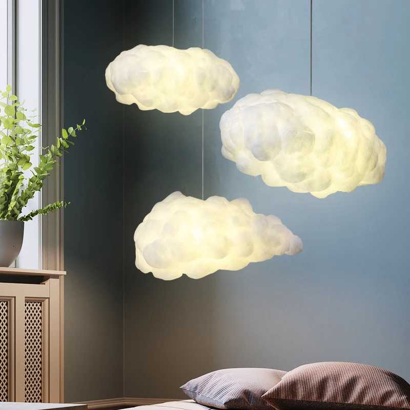 Different Shape White Clouds Chandelier Light Silk Cotton Cloud LED Suspension Hanging Lamp for Kids Room Nursery SchoolXJ250725