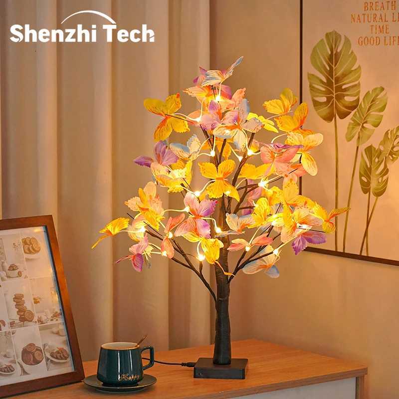 Tabletop Bonsai Tree Lights Butterfly Tree Lamp DIY Decorative LED Night Light for Gift Party Holiday Camping Summer Home Decor XJ250725