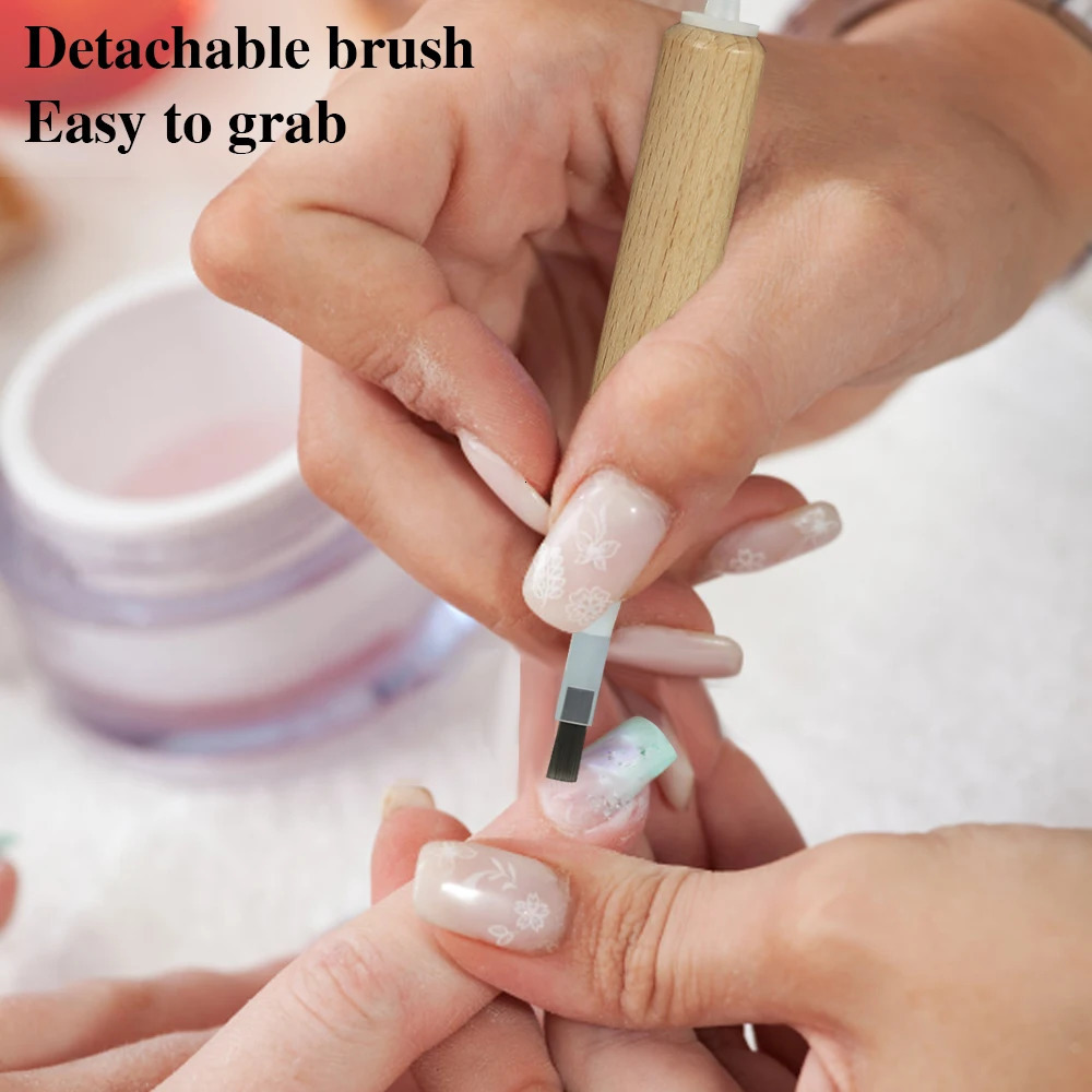 1SET Disposable Nail Polish Brush With Double Head Pen Can Replacement Head Brush Nail Brush Liquid Applicators Manicure Tools 250716