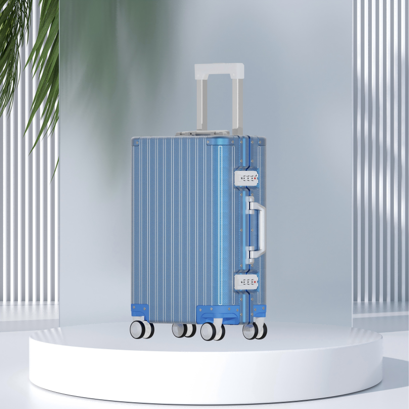 Premium Mens/Womens Aluminum Rolling Trunk Plus Compact Wheeled Backpack Ideal For Business Trips
