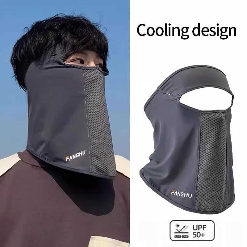Anti-UV Full Face Mask Silk Cycling Face Cover Breathable Neck Gaiter Face Mask Motorcycle Running Cooling Sunscreen Mask Z250725