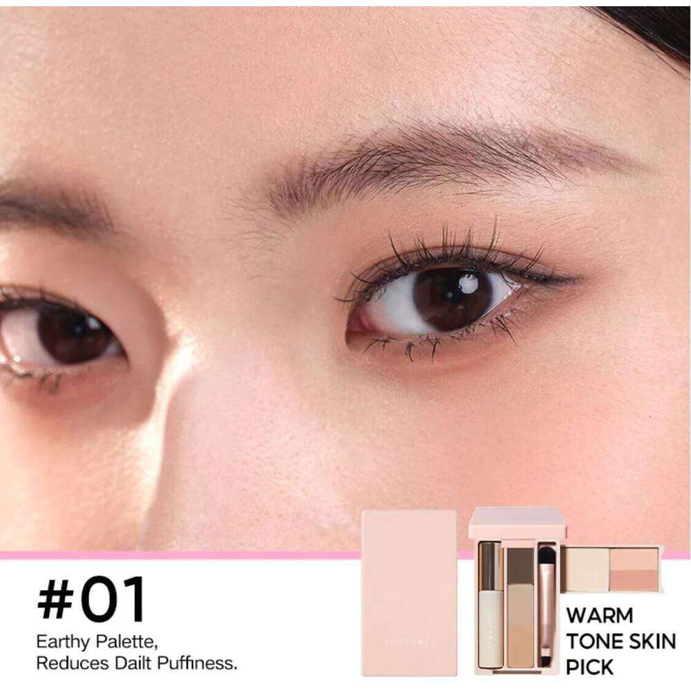 Judydoll Portable lti-Function Box Highlighter Blush Mascara Eyeshadow Eyebrow Powder Brush Cosmetics