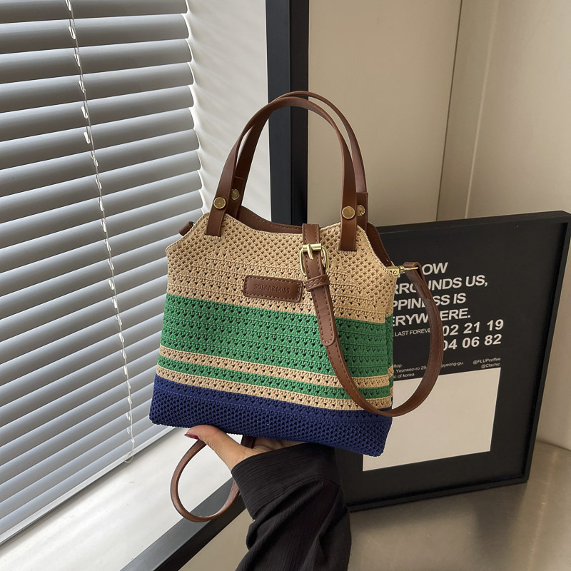 Luxury Brand Designer Bag Women's Fashion Striped Woven Small Bag Summer New Handbag Luxury bag Tote Bag Elegant Commuter Crossbody Bag