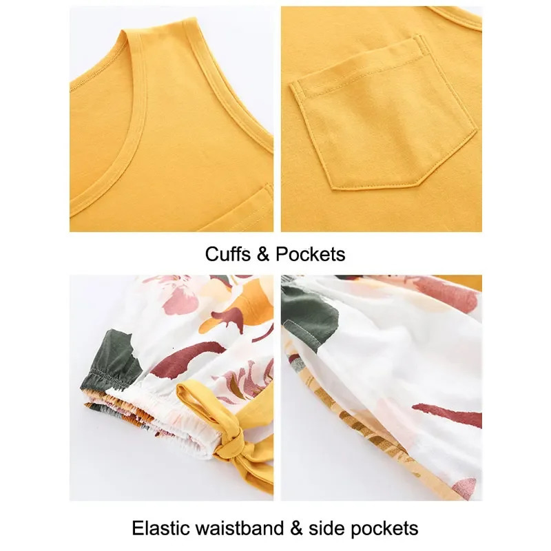 womens pajamas set summer Cotton solid color top print shorts sleepwear Korean kawaii home clothes pijama two piece 250717