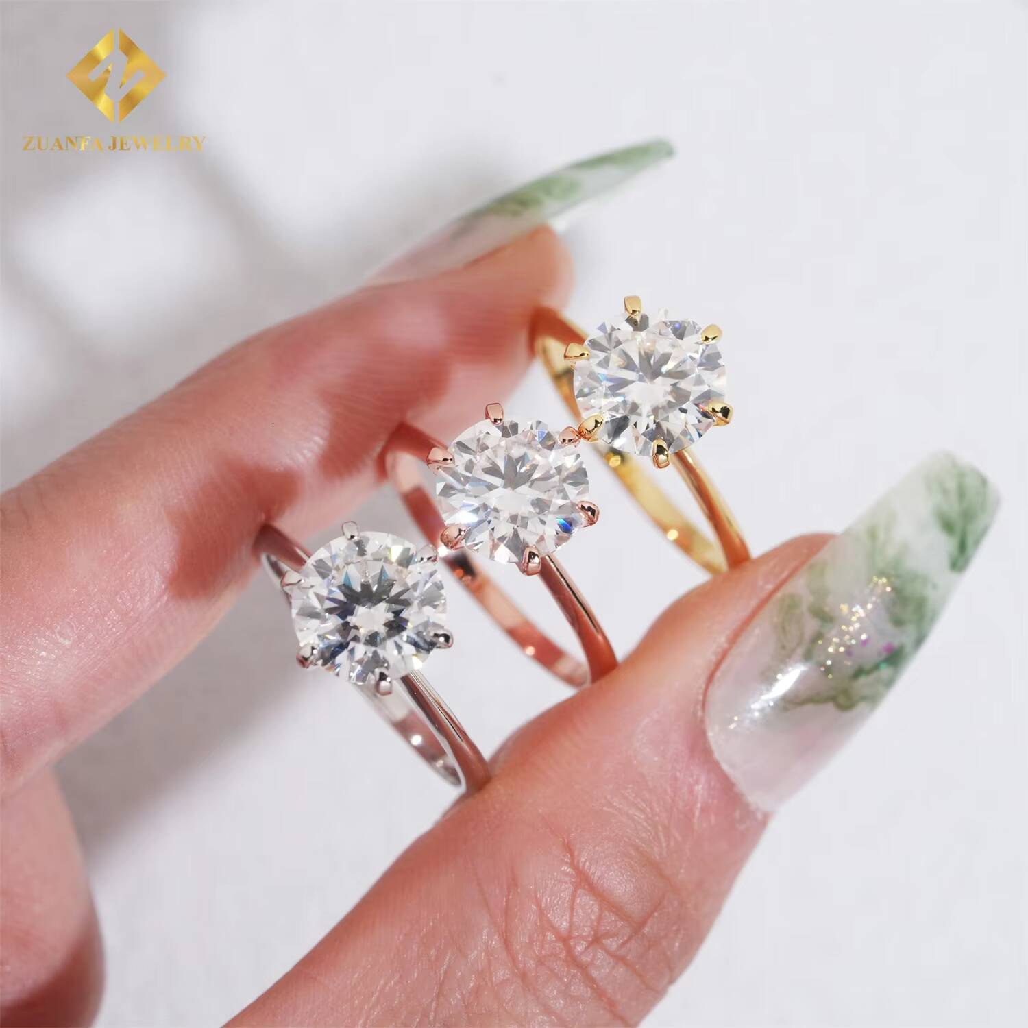 Custom Jewelry for Gift Moissanite 9.0 Engagement Ring Wedding Ring Moissanite 3ct Ring