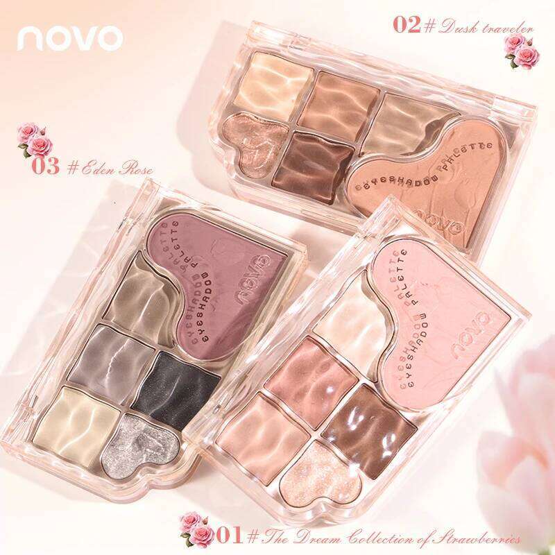 6-Color Blendable Eyeshadow Palette, Soft Smooth Fine Texture Powder Forla, Waterproof & Sweatproof, Valentine's Day gift