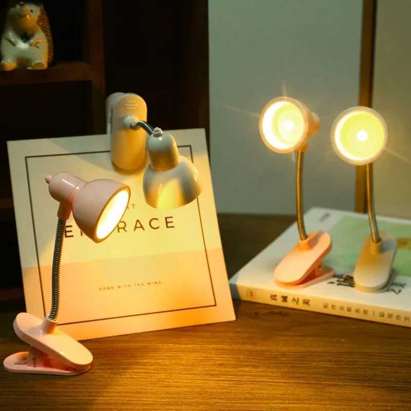Mini LED Clip Desk Lamp Eye Protection Study Read Book Night Lamp Cute Creative Student Dormitory Warm Lights Battery Table Light XJ250725